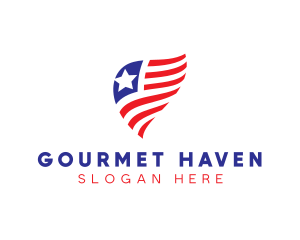 Simple American Flag  logo design