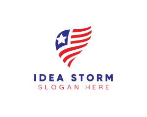 Simple American Flag  logo design