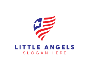 Simple American Flag  logo design