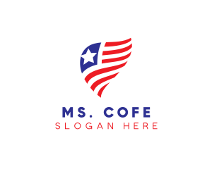 Simple American Flag  logo design