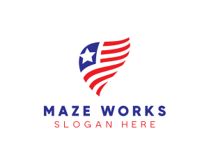 Simple American Flag  logo design