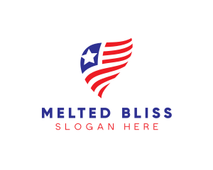 Simple American Flag  logo design