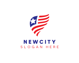 Simple American Flag  logo design