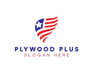 Simple American Flag  logo design