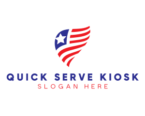 Simple American Flag  logo design