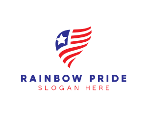 Simple American Flag  logo design