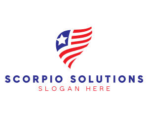 Simple American Flag  logo design