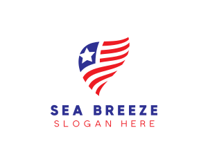 Simple American Flag  logo design