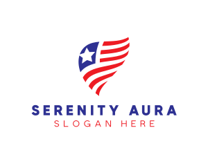 Simple American Flag  logo design