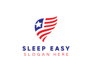 Simple American Flag  logo design