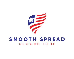 Simple American Flag  logo design