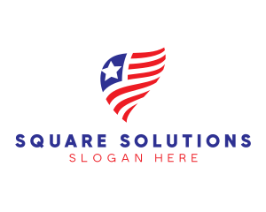 Simple American Flag  logo design