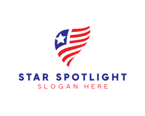 Simple American Flag  logo design