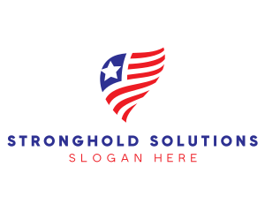 Simple American Flag  logo design