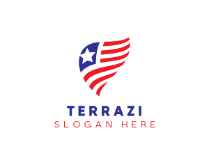 Simple American Flag  logo design