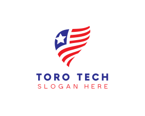 Simple American Flag  logo design