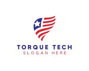 Simple American Flag  logo design