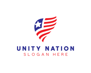 Simple American Flag  logo design