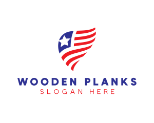 Simple American Flag  logo design