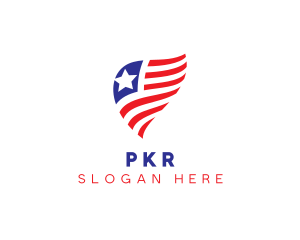 Simple American Flag  logo design