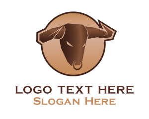 Hunting - Bull Horn Ring logo design