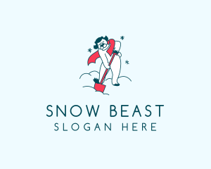 Snow Plowing Bear logo design