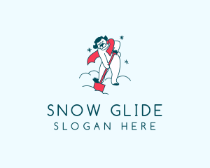 Snow Plowing Bear logo design