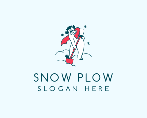 Snow Plowing Bear logo design