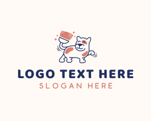 Dog Cleaner Broom Logo