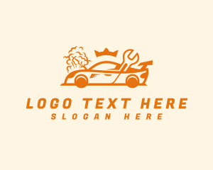 Road Trip - Race Car Repair Crown logo design