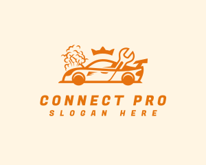 Race Car Repair Crown  Logo