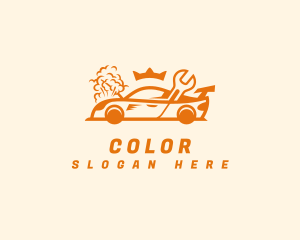 Car Wash - Race Car Repair Crown logo design