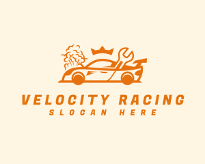 Race Car Repair Crown  logo design