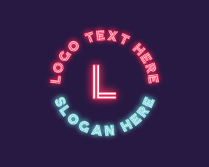 Futuristic - Neon Light Night Club logo design