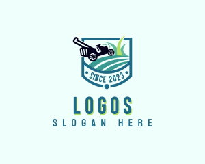 Lawn Mower Yard Grass Cutting Logo