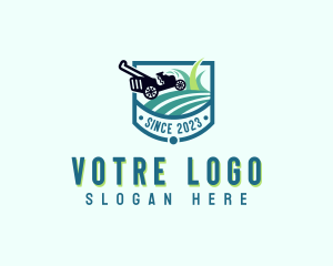 Lawn Mower Yard Grass Cutting Logo