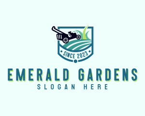 Lawn Mower Yard Grass Cutting logo design