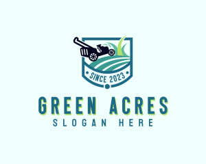Lawn Mower Yard Grass Cutting logo design