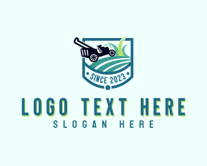 Lawn Mower Yard Grass Cutting Logo