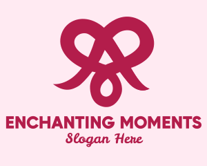 Purple Romantic Heart  logo design