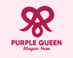 Purple Romantic Heart  logo design