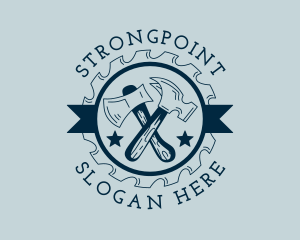 Badge - Axe & Hammer Carpentry logo design