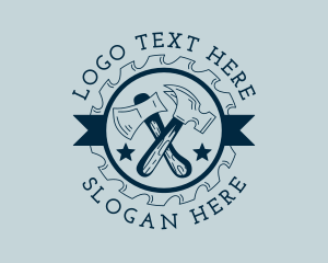 Logger - Axe & Hammer Carpentry logo design