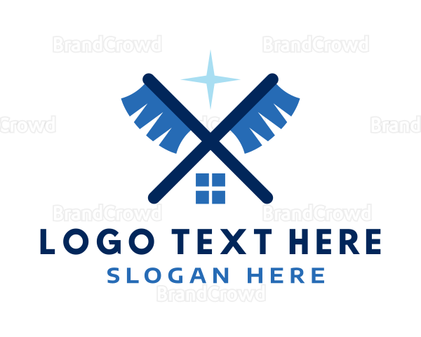 House Brush Cleaning Logo