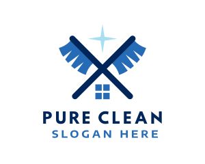 House Brush Cleaning logo design