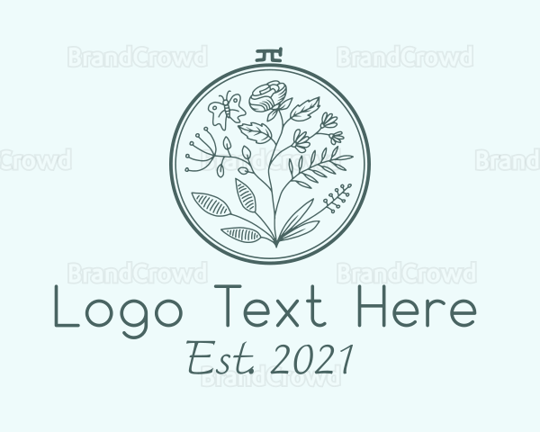 Botanical Nature Embroidery Logo