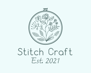 Embroidery - Botanical Nature Embroidery logo design