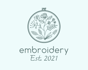 Botanical Nature Embroidery  logo design