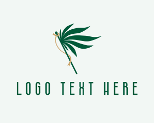 Herbal - Cannabis Leaf Flag logo design