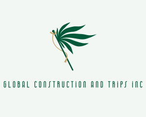 Organic - Cannabis Leaf Flag logo design